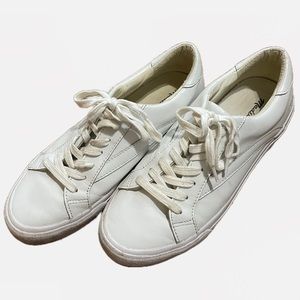 Madewell low-top white leather sneakers, size 8.5
